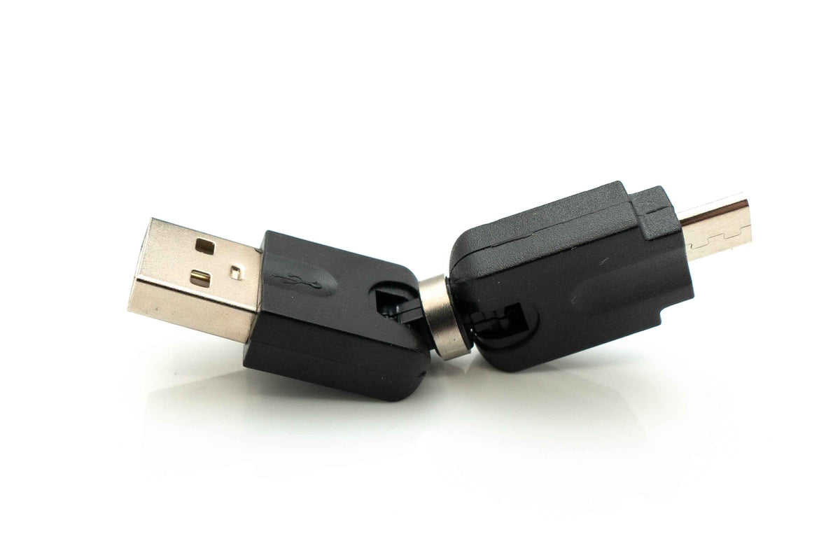 USB 2.0 Adapter Micro B Stecker zu Typ A Buchse 360° Winkel Kabel in Schwarz | System-S