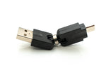 USB 2.0 Adapter Micro B Stecker zu Typ A Buchse 360° Winkel Kabel in Schwarz | System-S