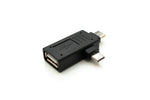 USB Y 3.1 Adapter Typ C Stecker & 2.0 Micro B Stecker zu A Buchse Kabel Schwarz | System-S