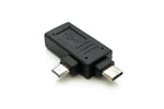 USB Y 3.1 Adapter Typ C Stecker & 2.0 Micro B Stecker zu A Buchse Kabel Schwarz | System-S