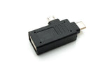 USB Y 3.1 Adapter Typ C Stecker & 2.0 Micro B Stecker zu A Buchse Kabel Schwarz | System-S