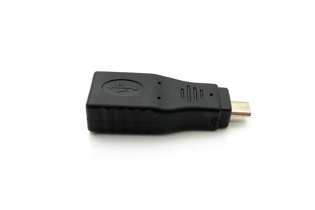 USB 2.0 Adapter Micro B Stecker zu Typ A Buchse Kabel in Schwarz | System-S