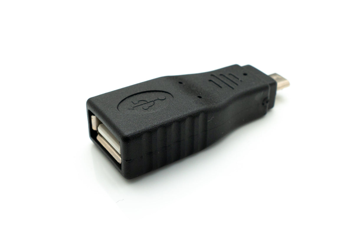 USB 2.0 Adapter Micro B Stecker zu Typ A Buchse Kabel in Schwarz | System-S
