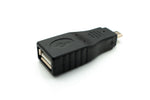 USB 2.0 Adapter Micro B Stecker zu Typ A Buchse Kabel in Schwarz | System-S
