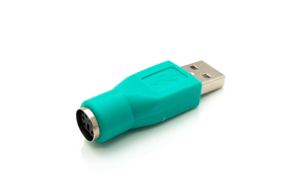 USB 2.0 Adapter Typ A Stecker zu PS/2 Stecker PS2 Kabel in Türkis | System-S