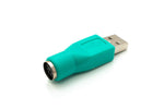 USB 2.0 Adapter Typ A Stecker zu PS/2 Stecker PS2 Kabel in Türkis | System-S
