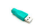 USB 2.0 Adapter Typ A Stecker zu PS/2 Stecker PS2 Kabel in Türkis | System-S