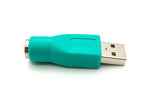 USB 2.0 Adapter Typ A Stecker zu PS/2 Stecker PS2 Kabel in Türkis | System-S