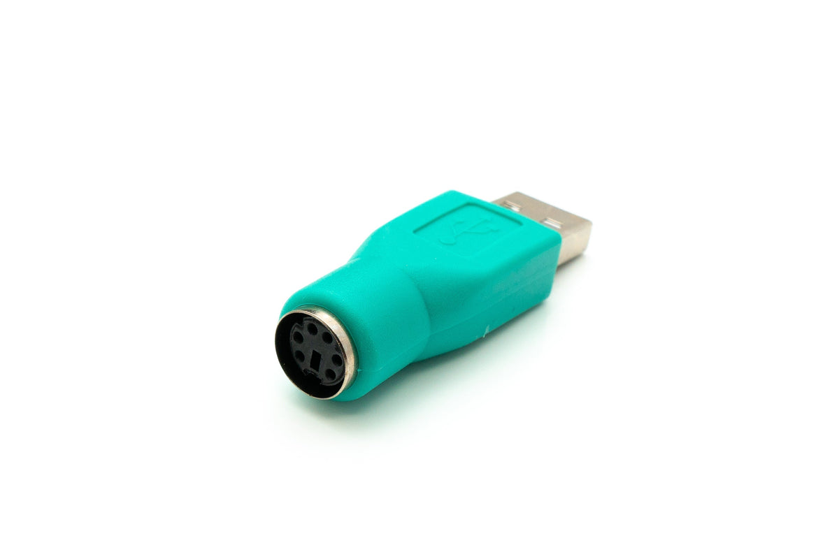 USB 2.0 Adapter Typ A Stecker zu PS/2 Stecker PS2 Kabel in Türkis | System-S