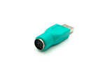 USB 2.0 Adapter Typ A Stecker zu PS/2 Stecker PS2 Kabel in Türkis | System-S