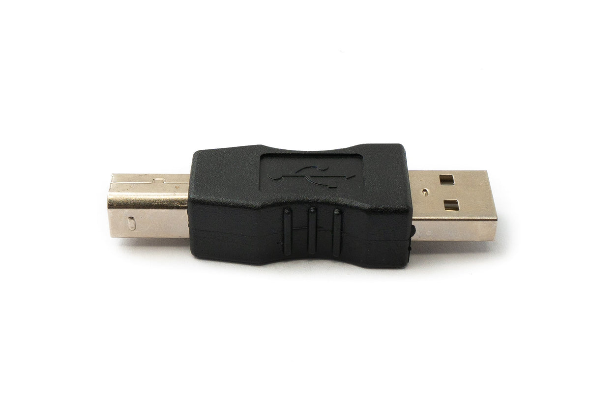 USB 2.0 Adapter Typ B Stecker zu A Stecker Kabel in Schwarz | System-S