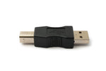 USB 2.0 Adapter Typ B Stecker zu A Stecker Kabel in Schwarz | System-S