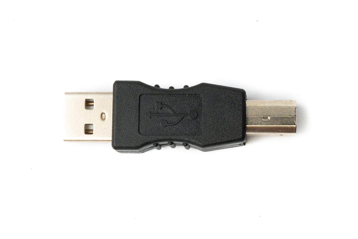 USB 2.0 Adapter Typ B Stecker zu A Stecker Kabel in Schwarz | System-S