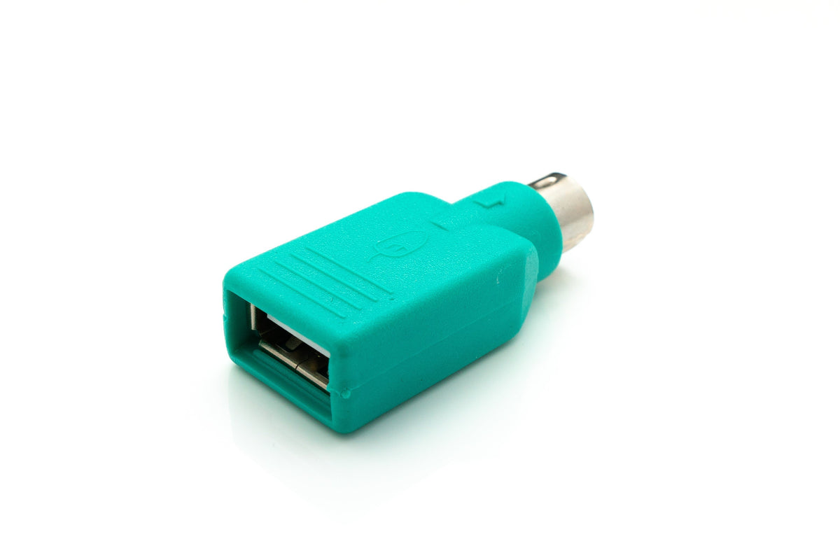 USB 2.0 Adapter Typ A Buchse zu PS/2 Stecker PS2 Kabel in Türkis | System-S