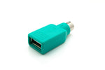 USB 2.0 Adapter Typ A Buchse zu PS/2 Stecker PS2 Kabel in Türkis | System-S