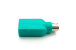 USB 2.0 Adapter Typ A Buchse zu PS/2 Stecker PS2 Kabel in Türkis | System-S