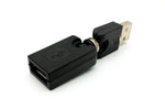 USB 2.0 Adapter Typ A Stecker zu Buchse 360° Winkel Kabel in Schwarz | System-S
