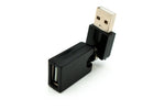 USB 2.0 Adapter Typ A Stecker zu Buchse 360° Winkel Kabel in Schwarz | System-S