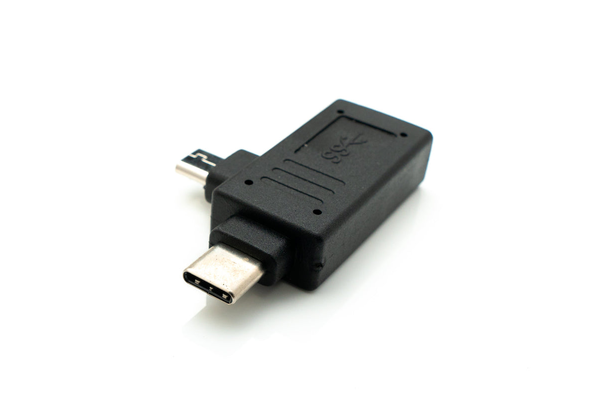 USB Y 3.1 Adapter Typ C Stecker & 2.0 Micro B Stecker zu 3.0 A Buchse Kabel | System-S