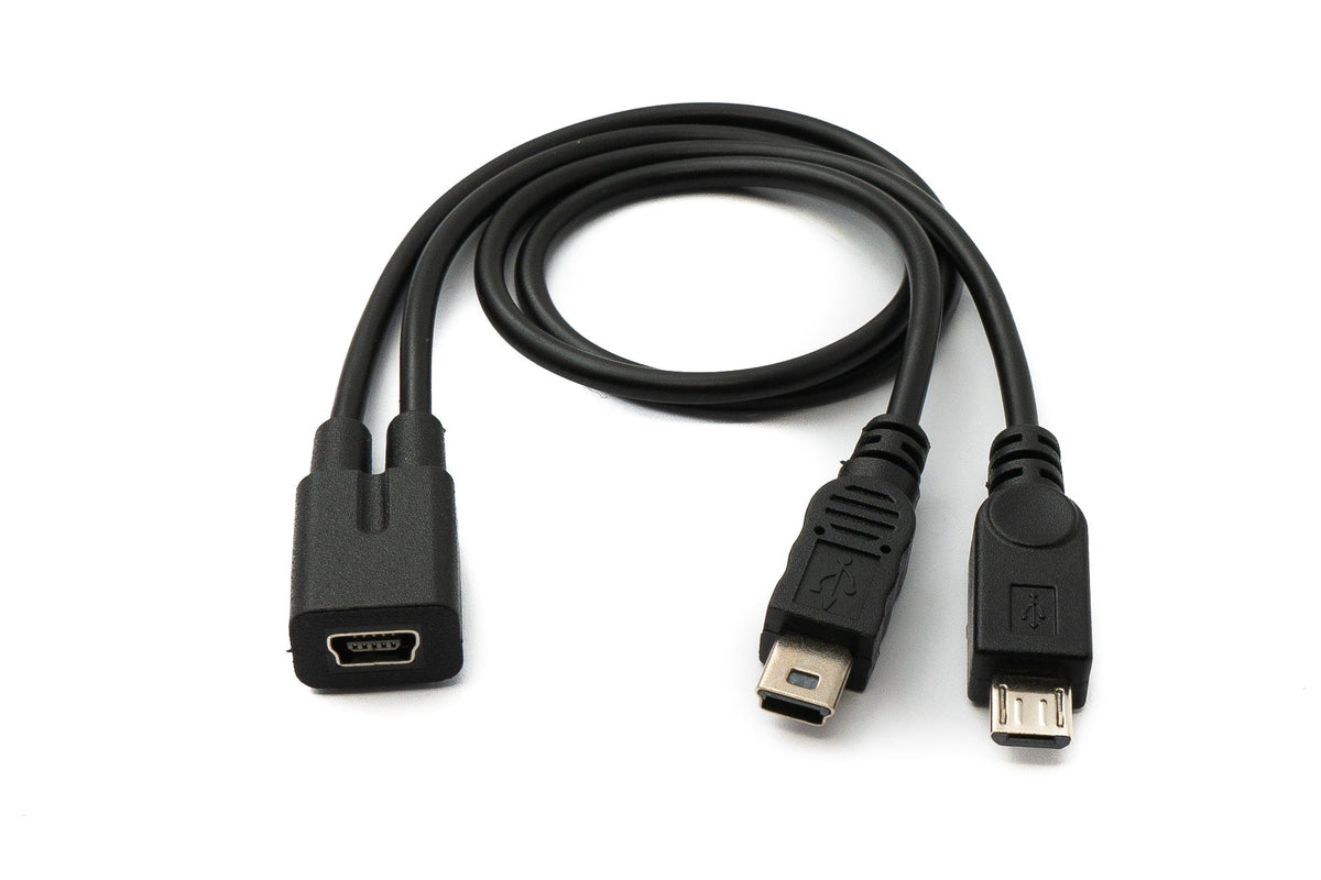 USB 2.0 Y Kabel 30 cm Mini B Buchse zu Stecker + Micro B Stecker Ladekabel | System-S