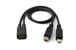 USB 2.0 Y Kabel 30 cm Mini B Buchse zu Stecker + Micro B Stecker Ladekabel | System-S