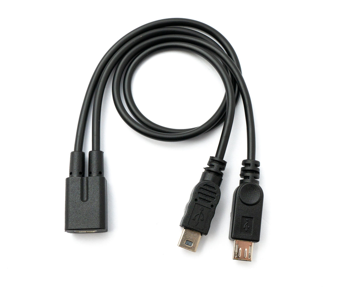 USB 2.0 Y Kabel 30 cm Mini B Buchse zu Stecker + Micro B Stecker Ladekabel | System-S