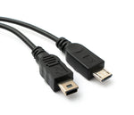 USB 2.0 Y Kabel 30 cm Mini B Buchse zu Stecker + Micro B Stecker Ladekabel | System-S