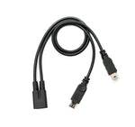 USB 2.0 Y Kabel 30 cm Mini B Buchse zu Stecker + Micro B Stecker Adapter Schwarz | System-S
