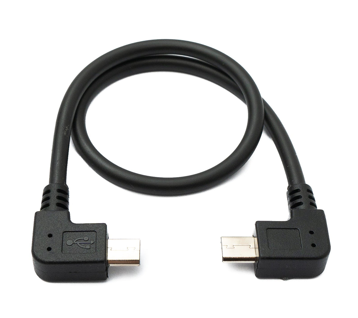 USB 2.0 Kabel 30 cm Micro B Stecker zu Stecker in Schwarz | System-S