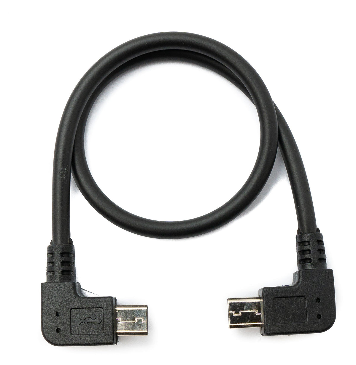 USB 2.0 Kabel 30 cm Micro B Stecker zu Stecker in Schwarz | System-S