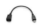 USB 2.0 Kabel 15 cm Micro B Stecker zu Buchse Adapter in Schwarz | System-S