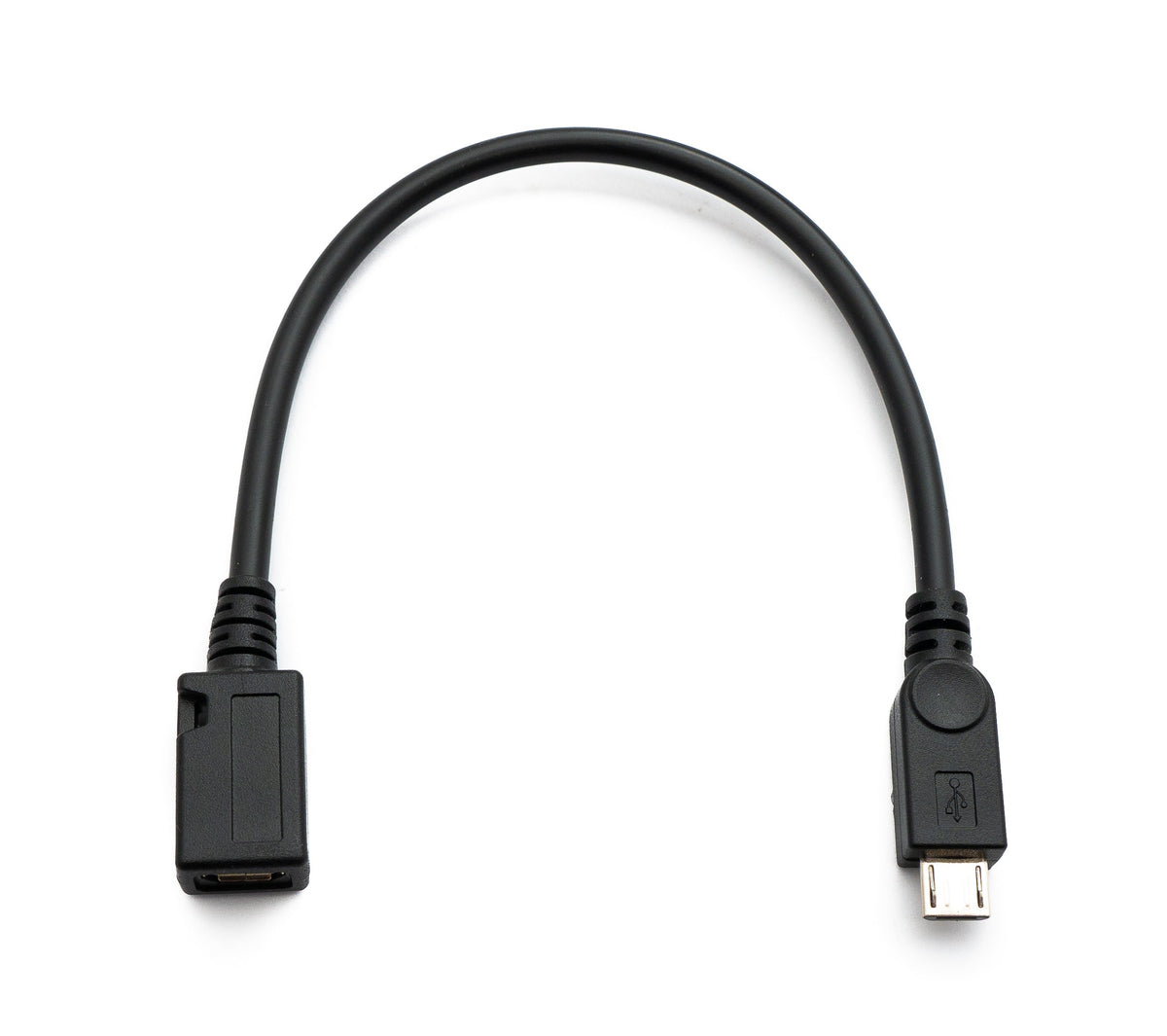 USB 2.0 Kabel 15 cm Micro B Stecker zu Buchse Adapter in Schwarz | System-S