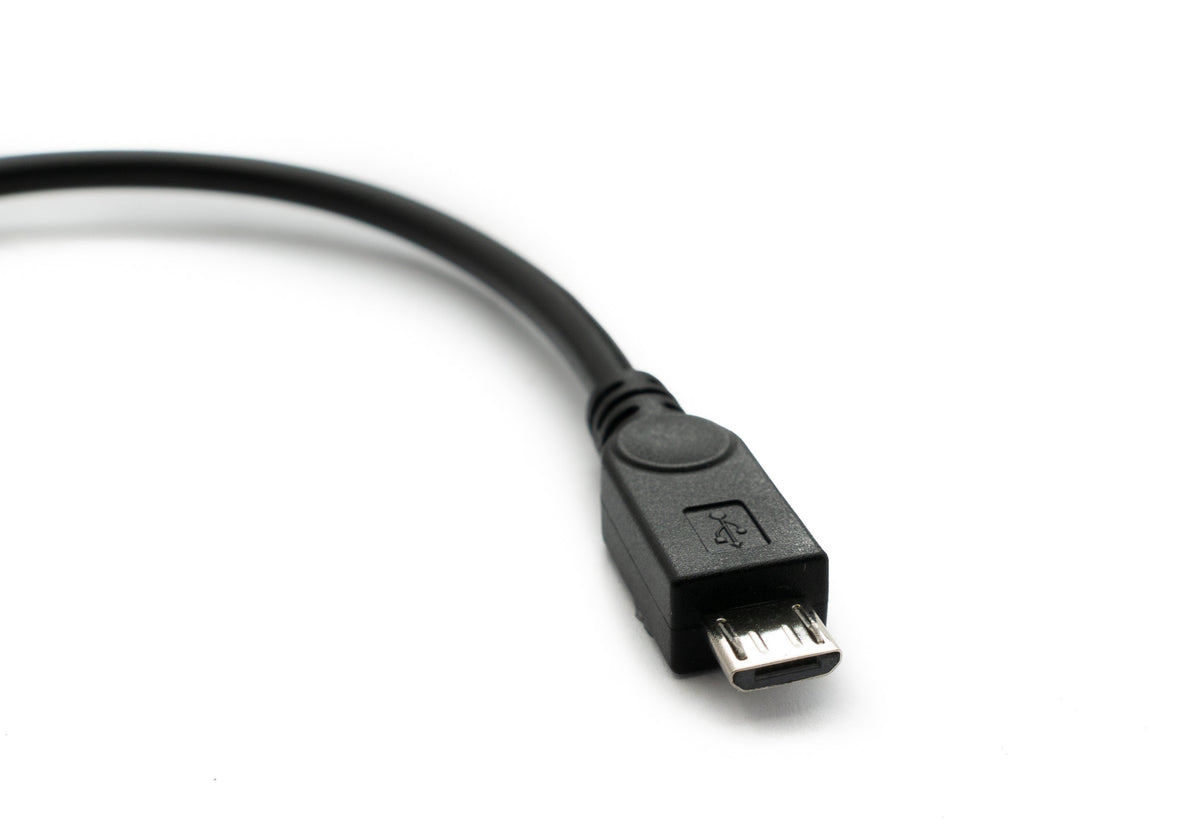 USB 2.0 Kabel 15 cm Micro B Stecker zu Buchse Adapter in Schwarz | System-S