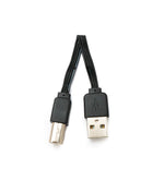 USB 2.0 Kabel 13 cm Typ B Stecker zu Typ A Stecker kurz flach in Schwarz | System-S