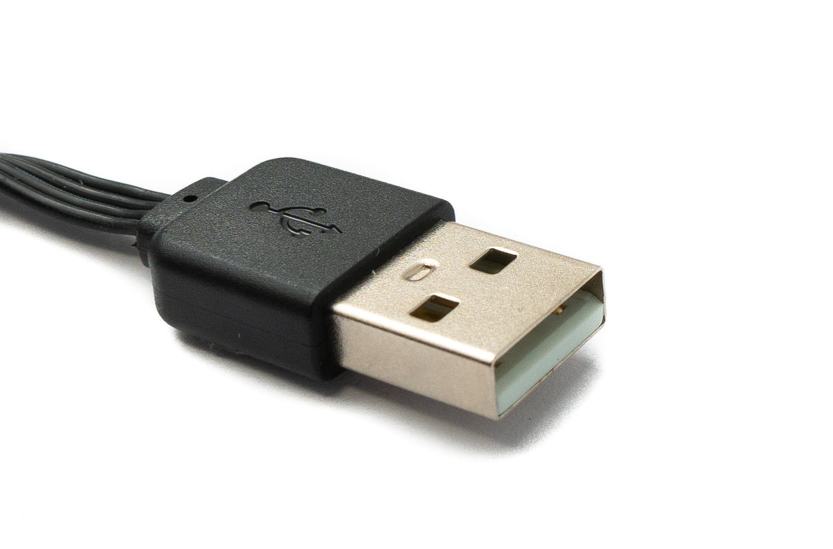 USB 2.0 Kabel 13 cm Typ B Stecker zu Typ A Stecker kurz flach in Schwarz | System-S
