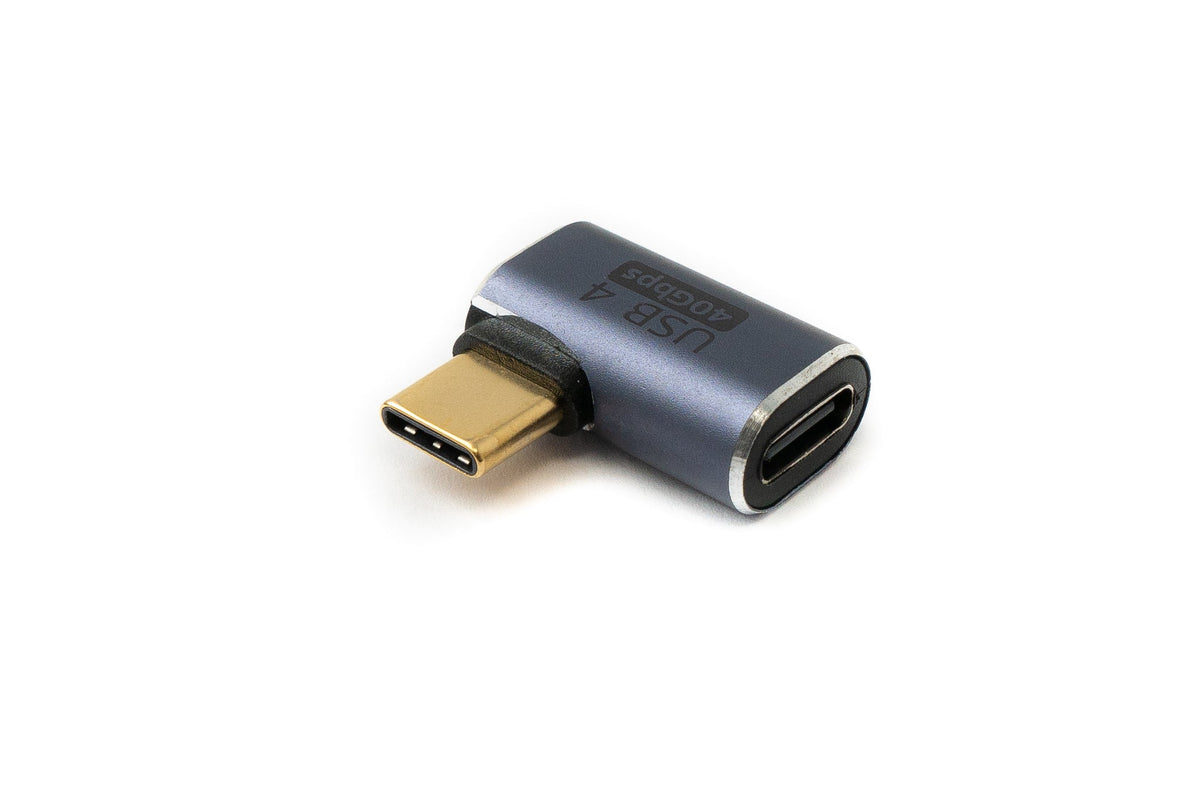 USB4 USB Adapter Typ C Stecker zu Buchse 40 Gbit/s Winkel USB 4.0 Kabel in Grau | System-S