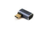 USB4 USB Adapter Typ C Stecker zu Buchse 40 Gbit/s Winkel USB 4.0 Kabel in Grau | System-S