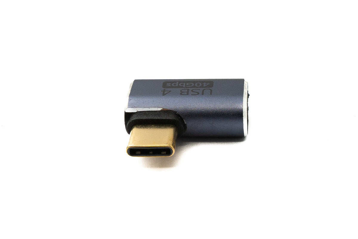 USB4 USB Adapter Typ C Stecker zu Buchse 40 Gbit/s Winkel USB 4.0 Kabel in Grau | System-S