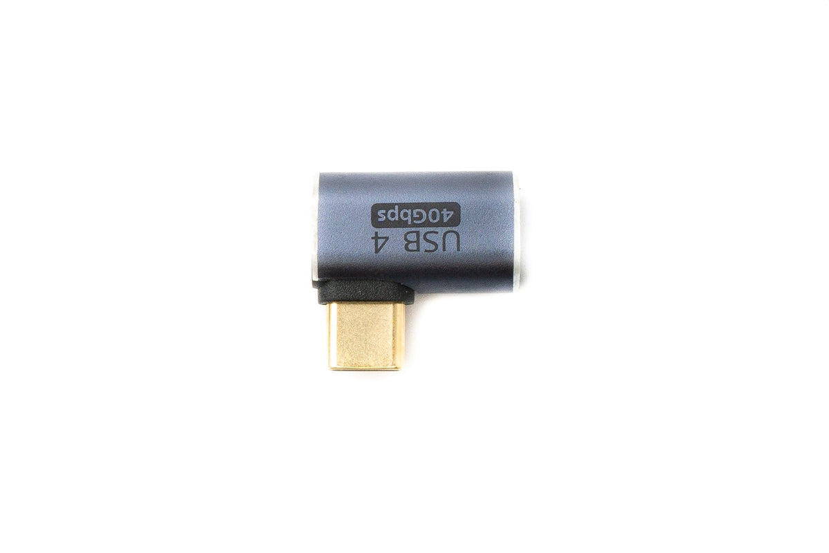 USB4 USB Adapter Typ C Stecker zu Buchse 40 Gbit/s Winkel USB 4.0 Kabel in Grau | System-S