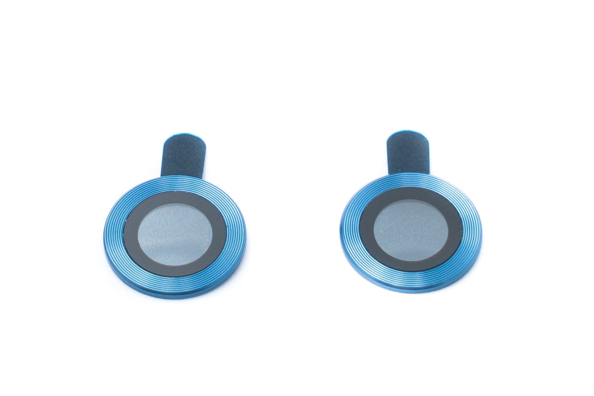 Kamera Schutz Linse Objektiv Abdeckung aus Glas Metall für iPhone 12 + Mini Blau | System-S
