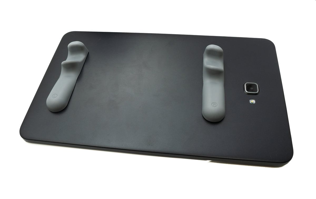 Anti Rutsch Silikon Griff Handauflage ergonomisch für Tablet Gaming in Grau | System-S