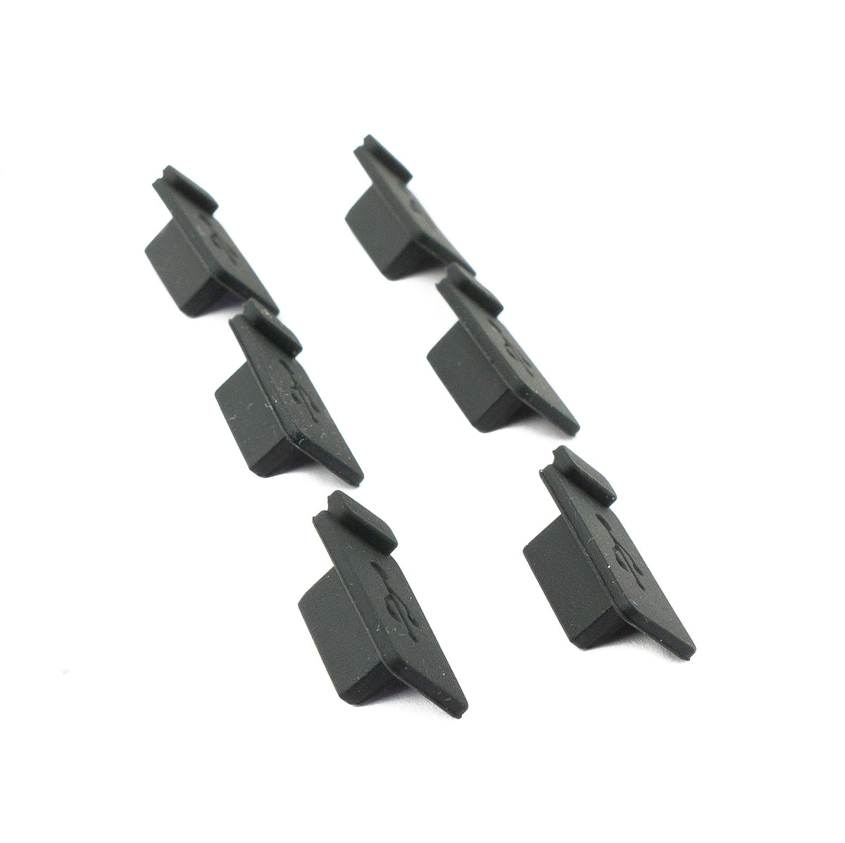 6x USB Typ A Anti Staub Schutz Abdeckung aus Silikon in Schwarz | System-S