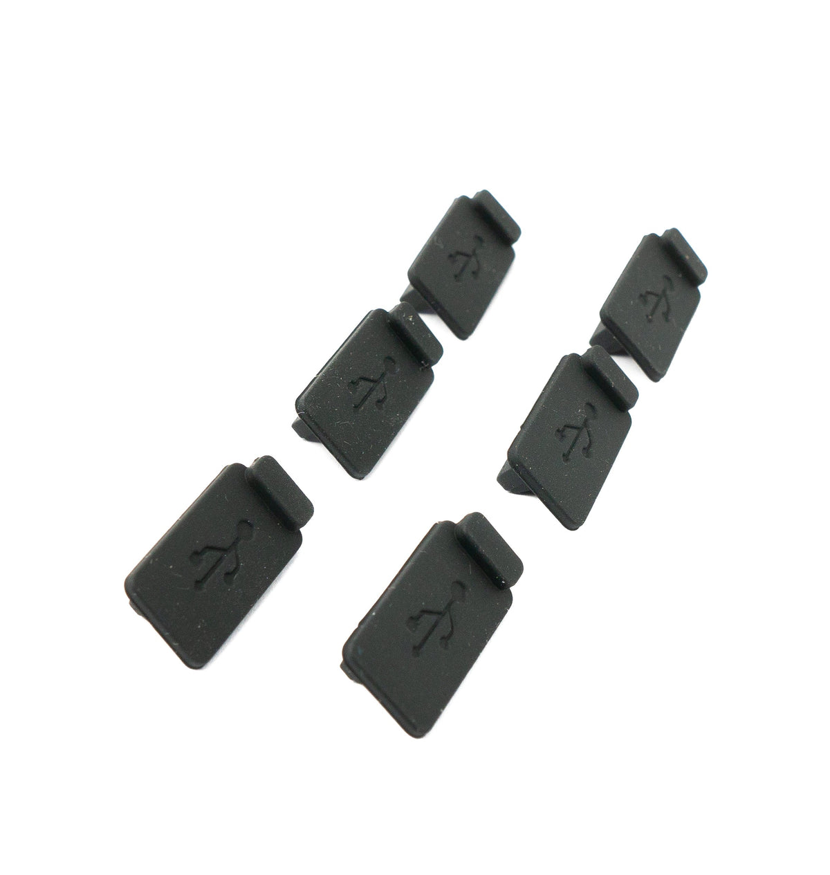 6x USB Typ A Anti Staub Schutz Abdeckung aus Silikon in Schwarz | System-S