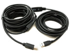 USB 3.0 Repeater Kabel 15 m Typ A Stecker zu B Stecker in Schwarz | System-S
