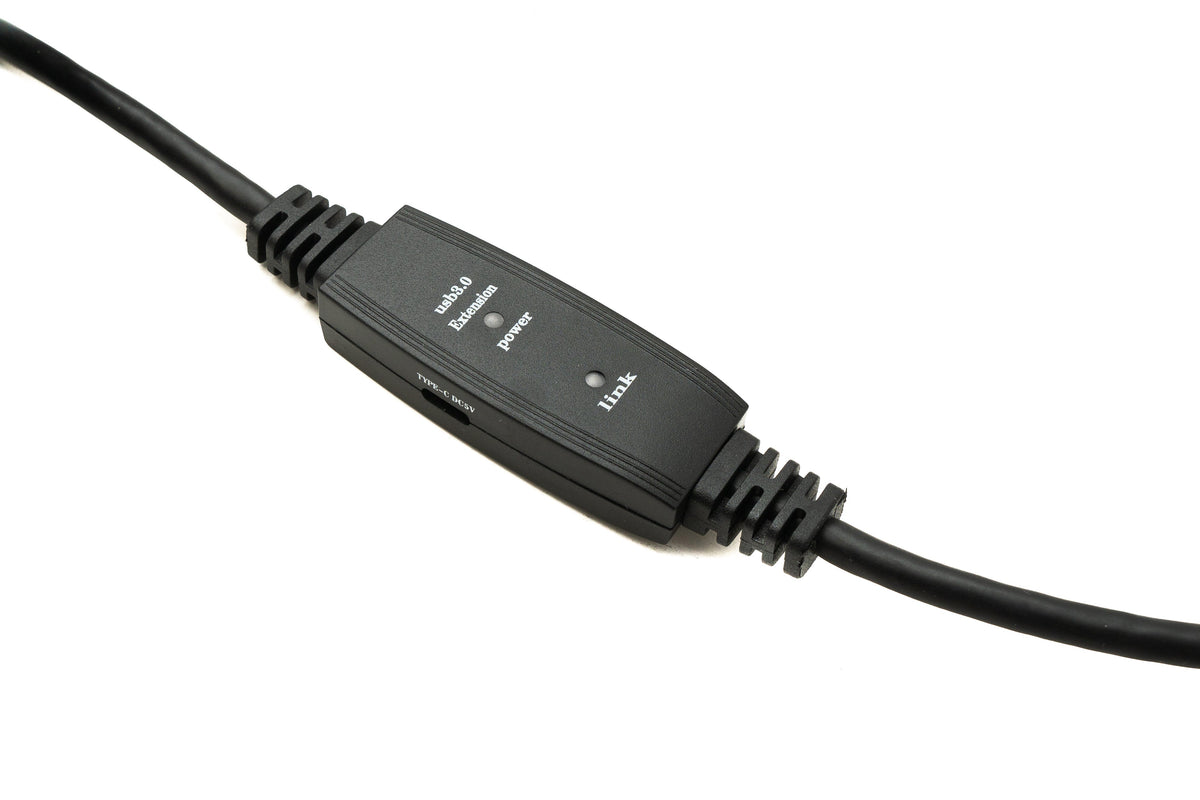 USB 3.0 Repeater Kabel 15 m Typ A Stecker zu B Stecker in Schwarz | System-S