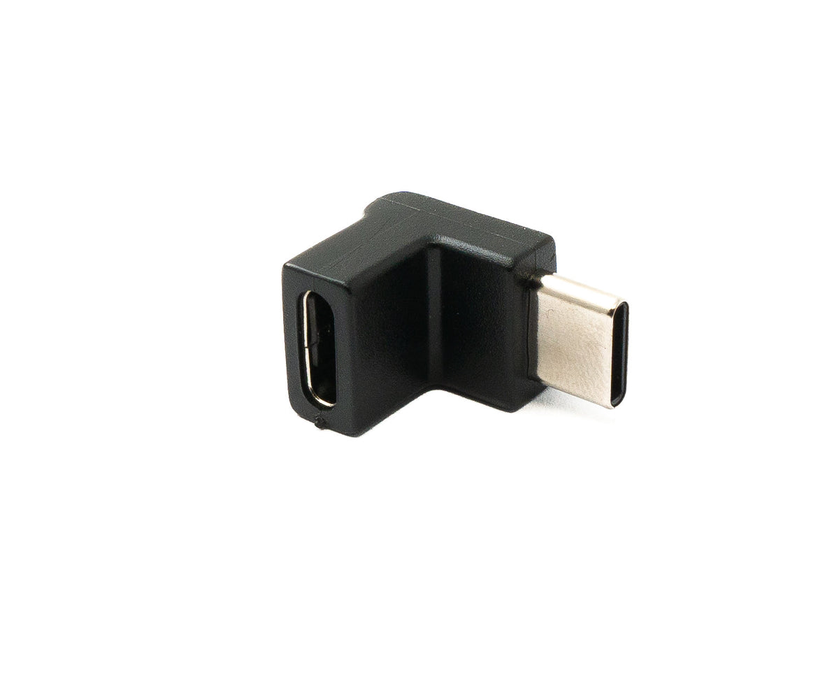 USB 3.1 Adapter Typ C Stecker zu Buchse Winkel Kabel in Schwarz | System-S