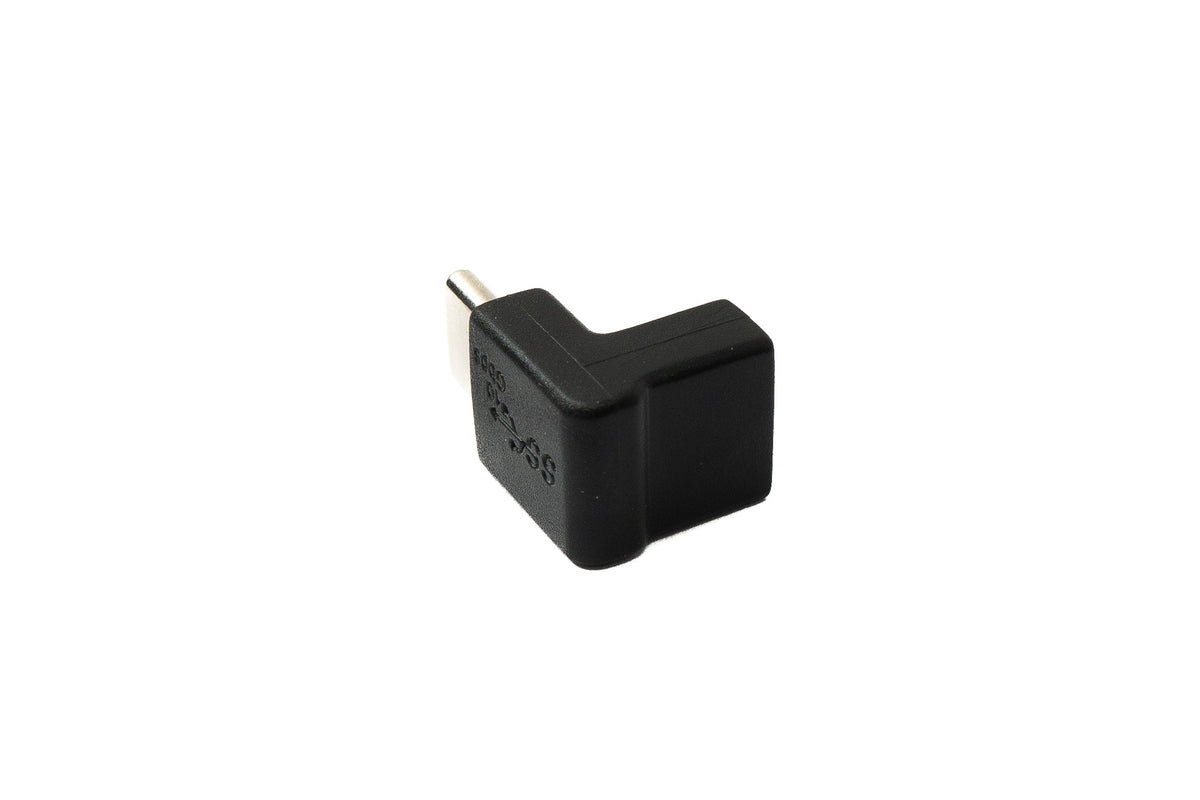 USB 3.1 Adapter Typ C Stecker zu Buchse Winkel Kabel in Schwarz | System-S