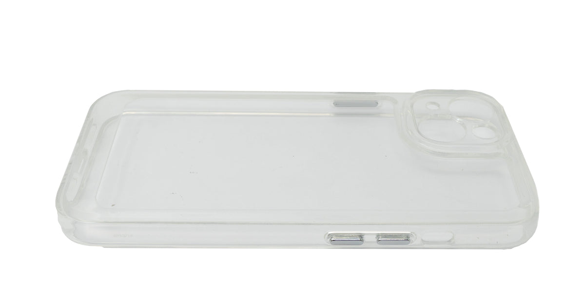Schutzhülle stoßfest aus TPU Silikon Weiß Transparent Hülle für iPhone 14 Plus | System-S