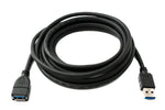 USB 3.0 Kabel 3 m Typ A Stecker zu Buchse 5 Gbit/s in Schwarz | System-S