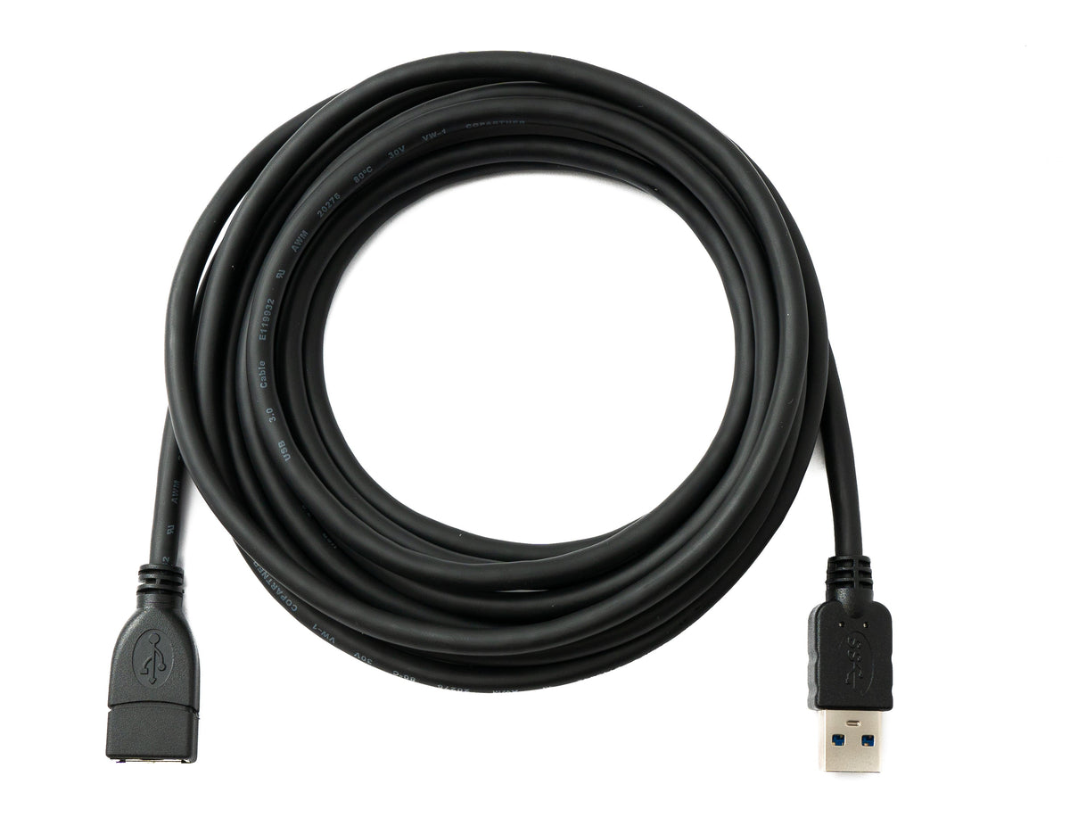 USB 3.0 Kabel 3 m Typ A Stecker zu Buchse 5 Gbit/s in Schwarz | System-S